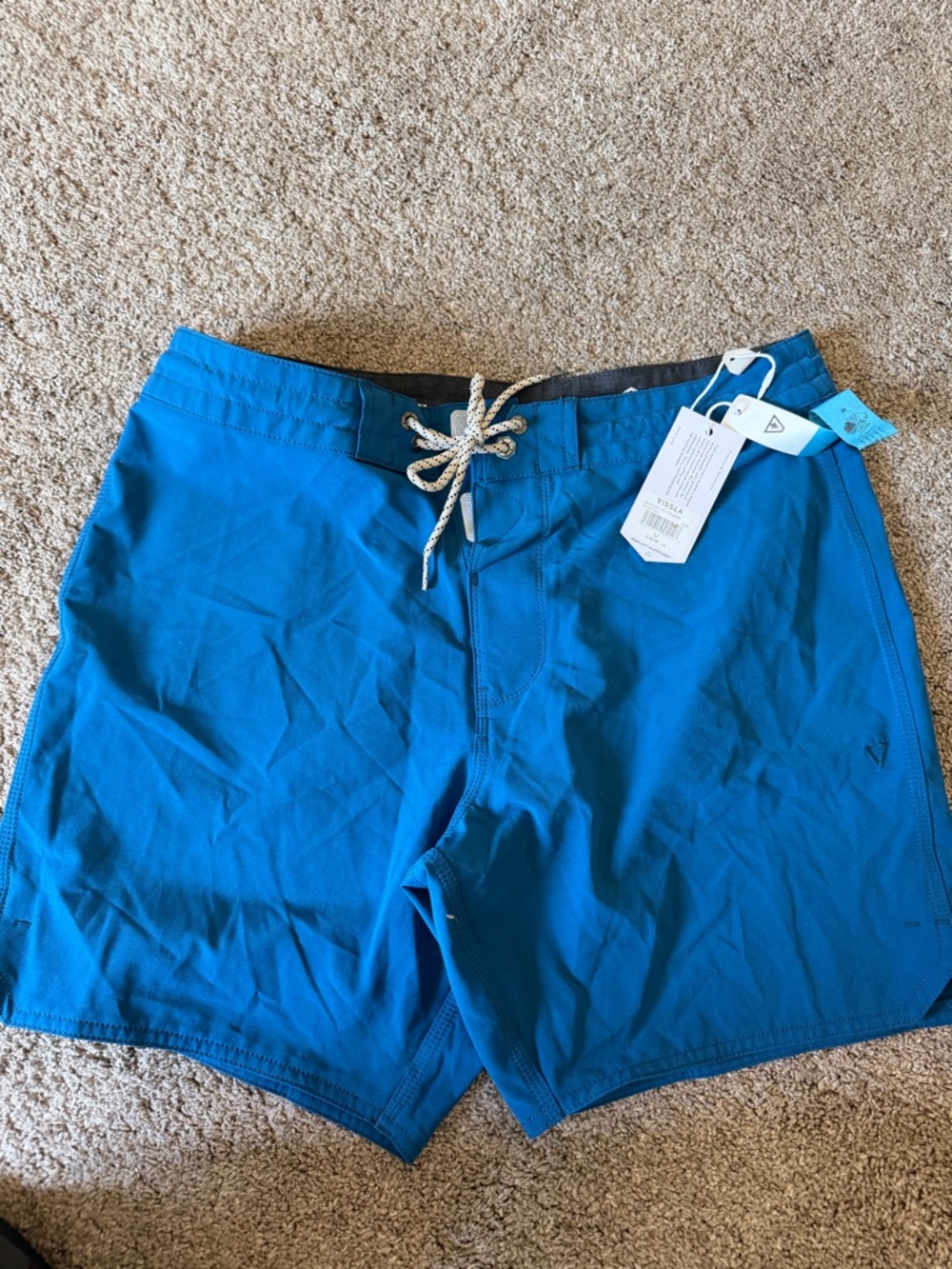 VISSLA Teal Blue Boardshorts with Contrast Waist